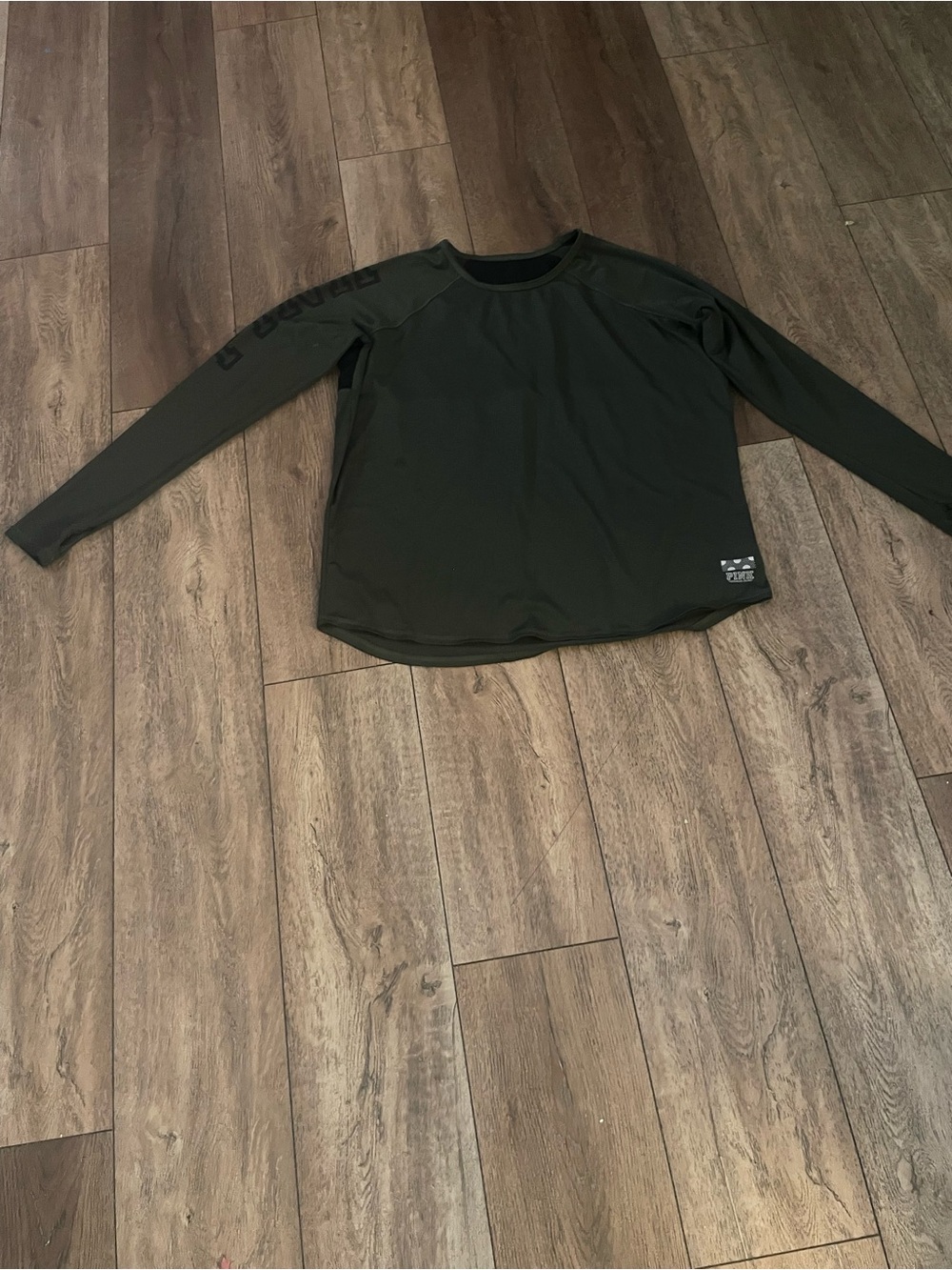 PINK Victoria's Secret Olive Green Perforated Active Top